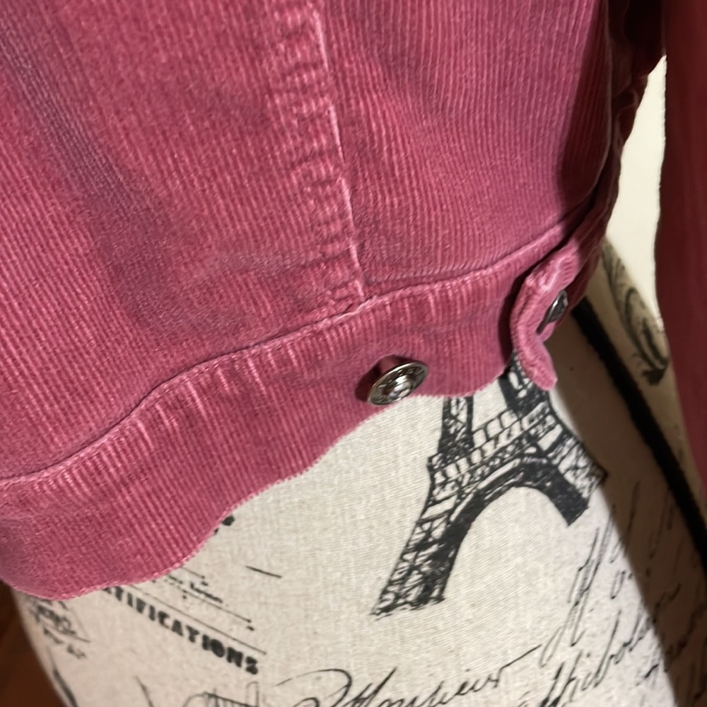 AC-3998 Mauve Cropped Corduroy Jacket - Picture 4 of 5